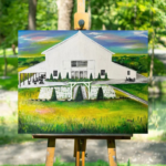 Outdoor tent wedding live painting Dayton Ohio
