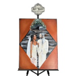 Modern diamond style live wedding painting canvas
