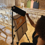 Live wedding painting process during a wedding ceremony