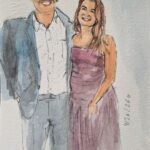 Live watercolor painting experience for wedding guests